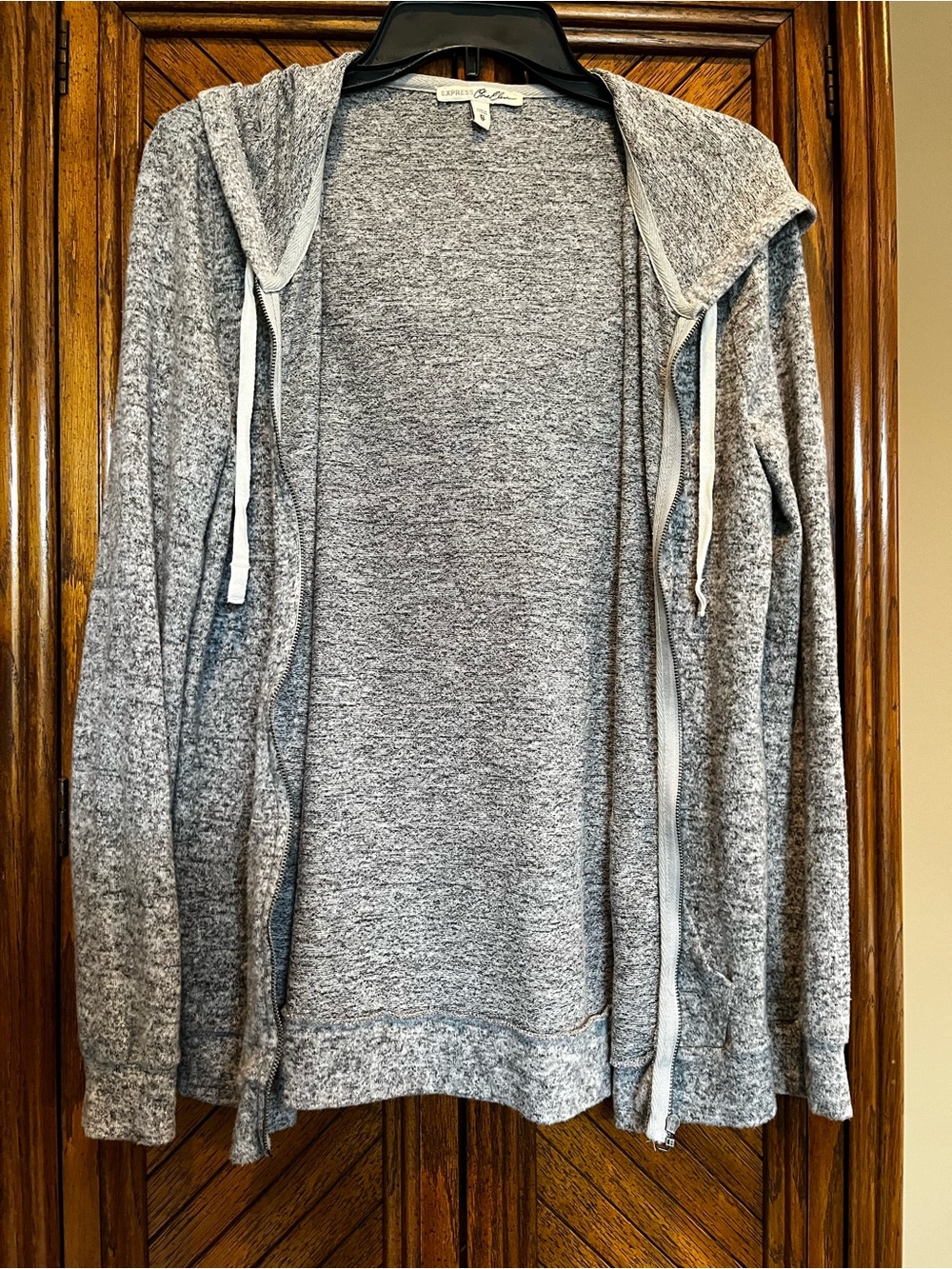 Express Gray Hooded Zip Cardigan Size XS Like New